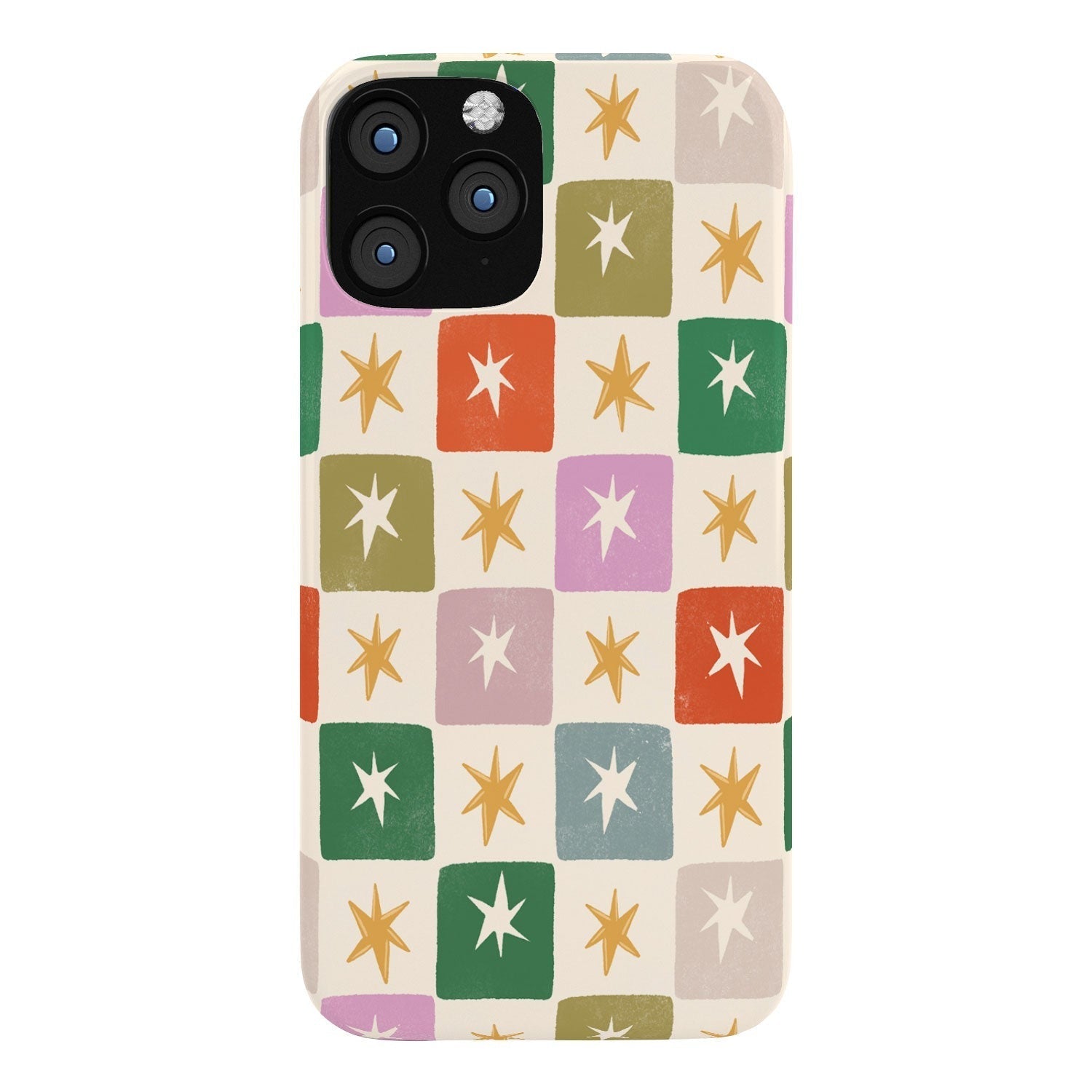 LouBruzzoni Retro Star Block Pattern Phone Case