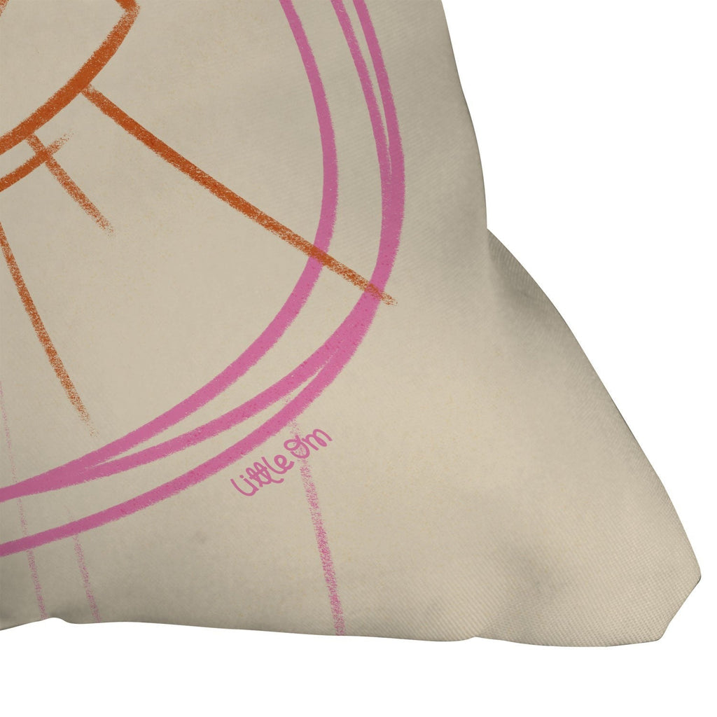 Little Om Celestial Eye cream Outdoor Throw Pillow