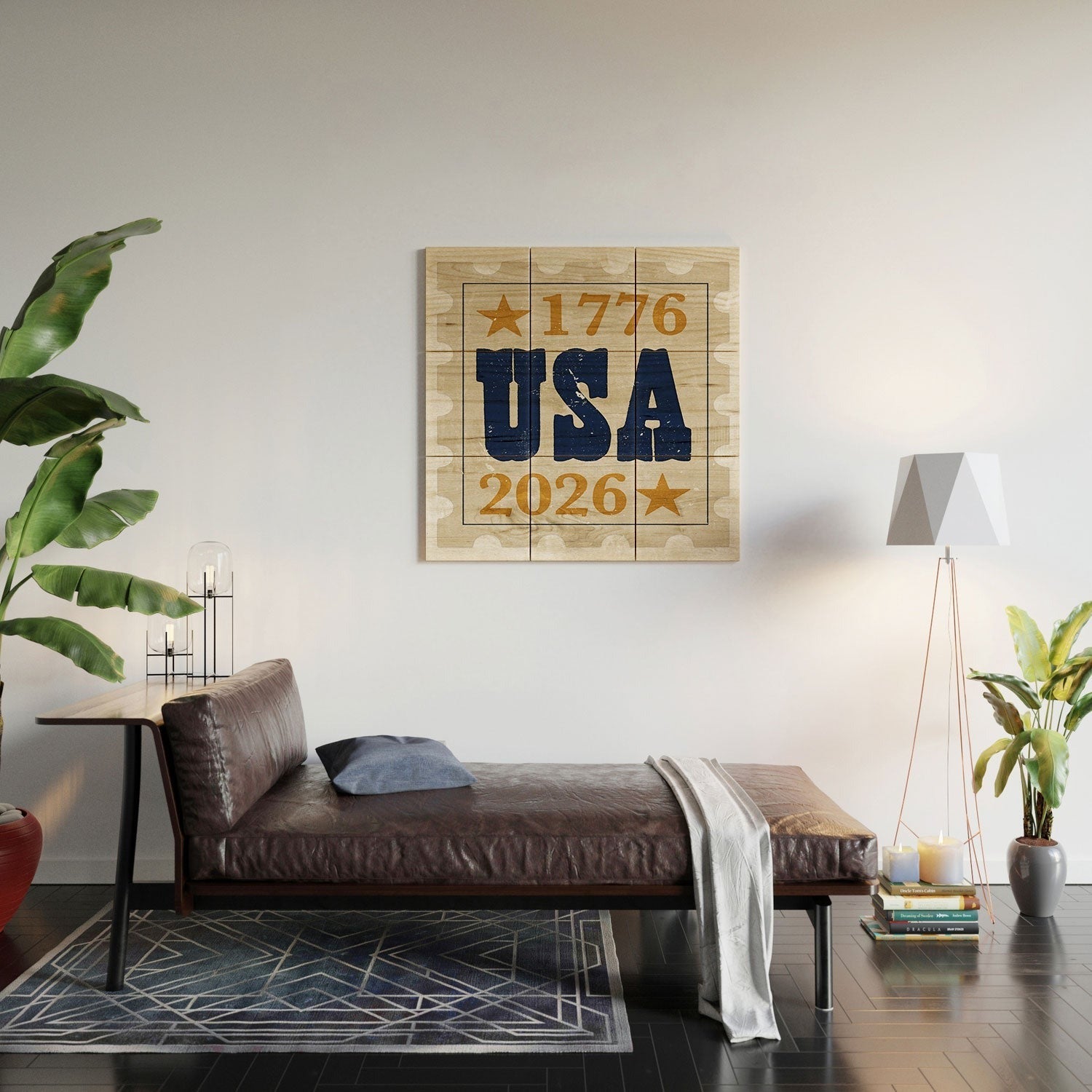 DENY Designs USA Stamp Wood Wall Mural