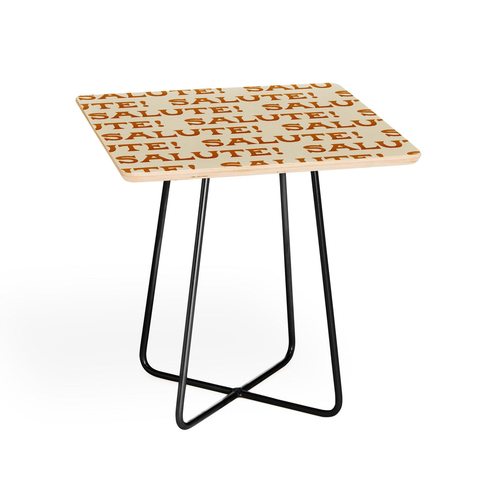 Jessica Molina Salute Gold Pattern on Cream Side Table