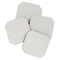 Colour Poems Gingham Plaid Pattern Cloud White Coaster Set