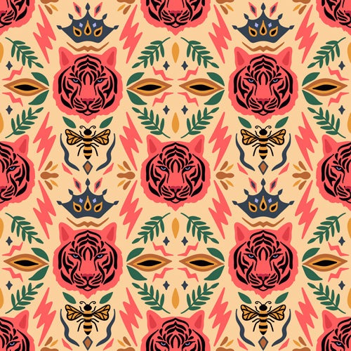 Design by Spark Tigress Queen Bee Shower Curtain