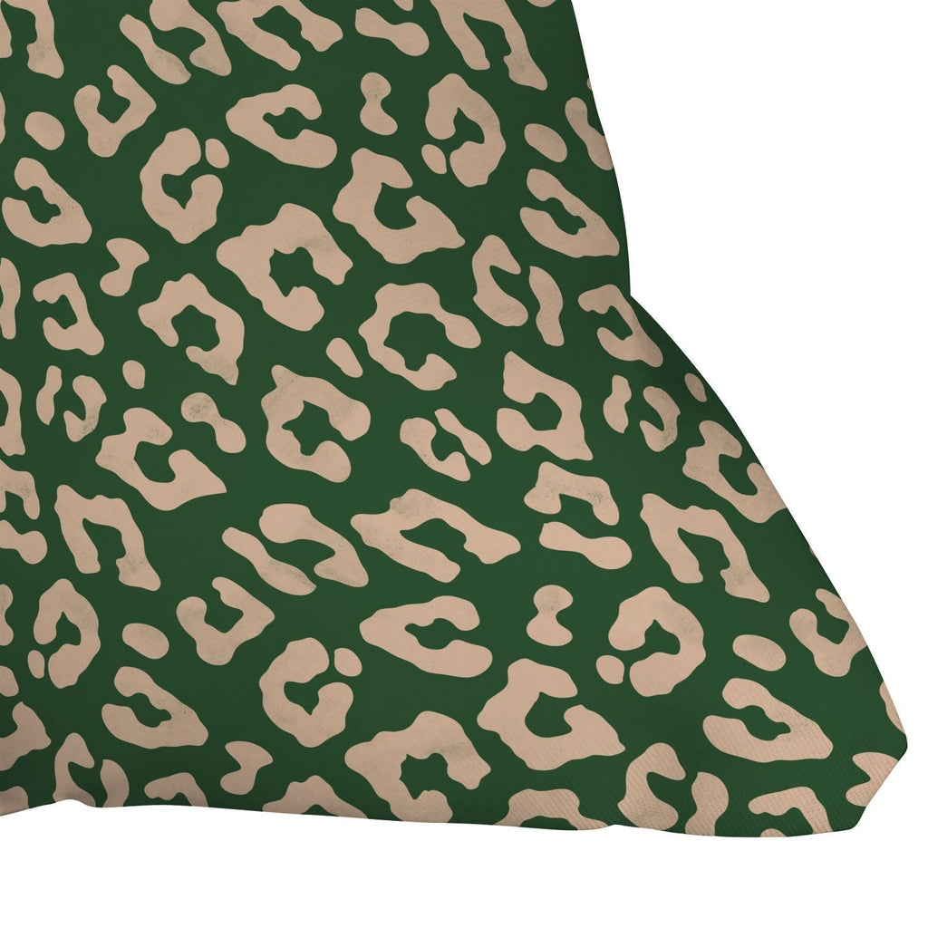 Avenie BR Cheetah Print In Green Outdoor Throw Pillow