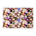 Ninola Design Botanic Retreat Ombre Abstract Watercolor Flowers Pink gold Welcome Mat