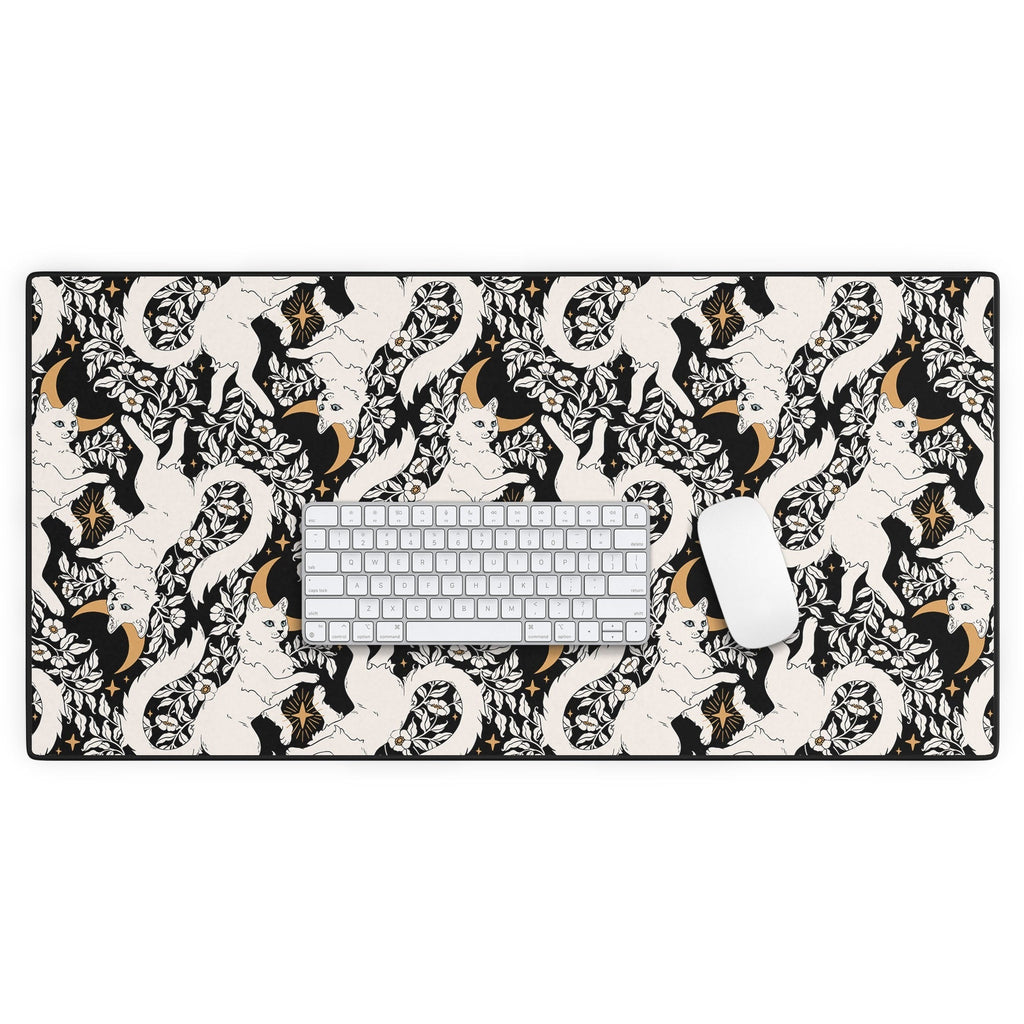 Avenie Celestial Cats Gold Desk Mat