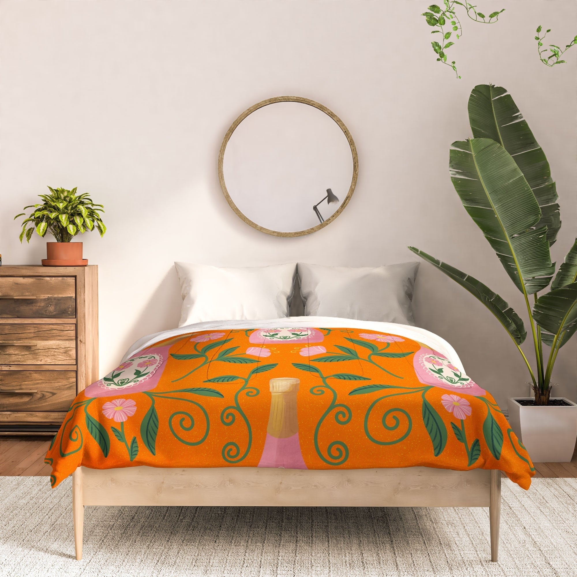 Design by Spark Rose Bubbly And Florals Comforter