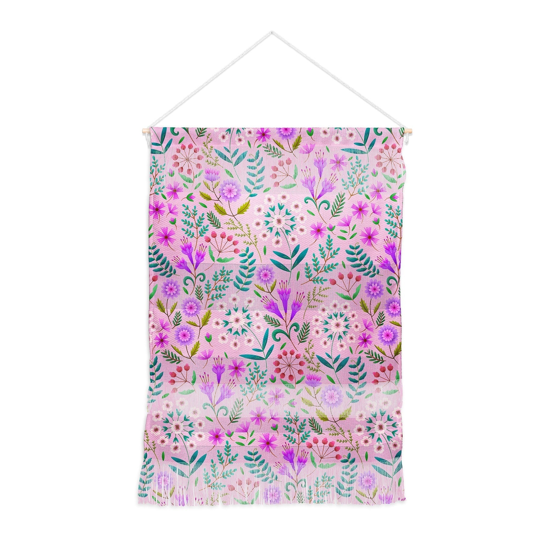Pimlada Phuapradit Ditsy Purple Floral Half Drop Wall Hanging Portrait