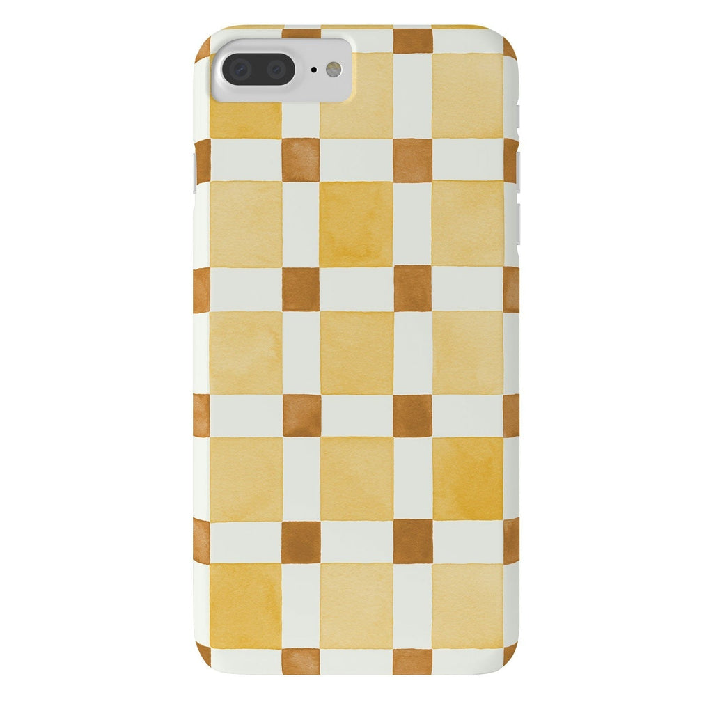 Ninola Design Everyday Artifact Checker Mosaic Tiles Geometry Yellow Phone Case
