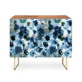 Ninola Design Botanic Retreat Ombre Abstract Watercolor Flowers Blue Navy Credenza