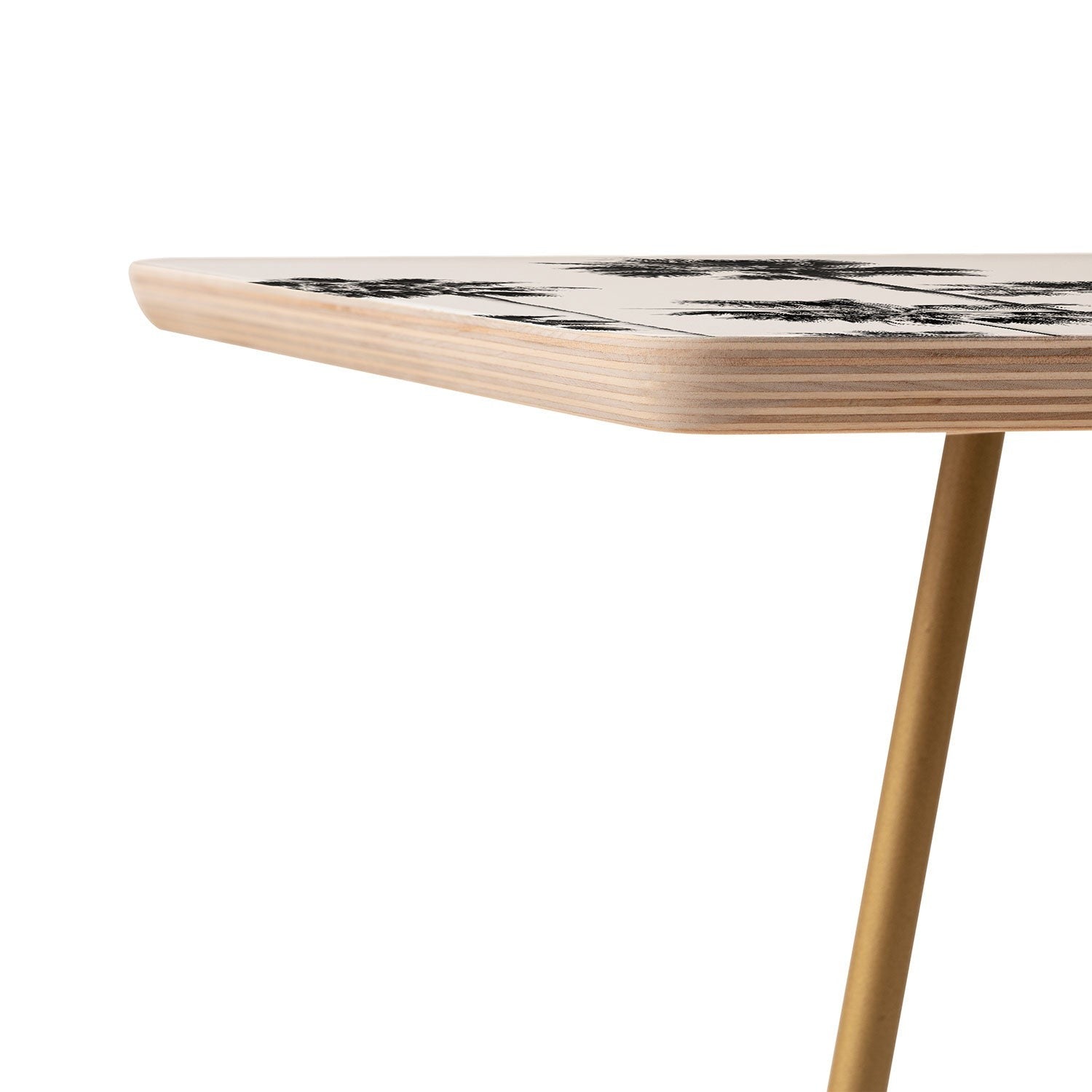 Gal Design Black And White Palms Side Table