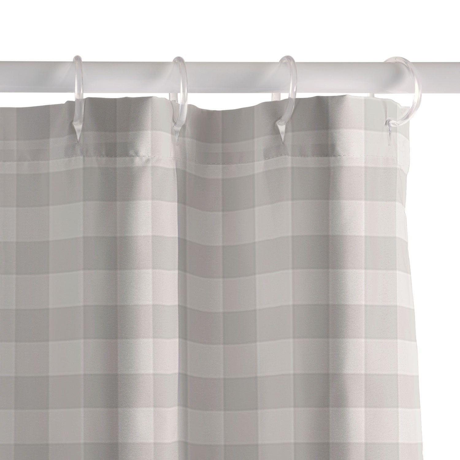 Colour Poems Gingham Plaid Pattern Cloud White Shower Curtain