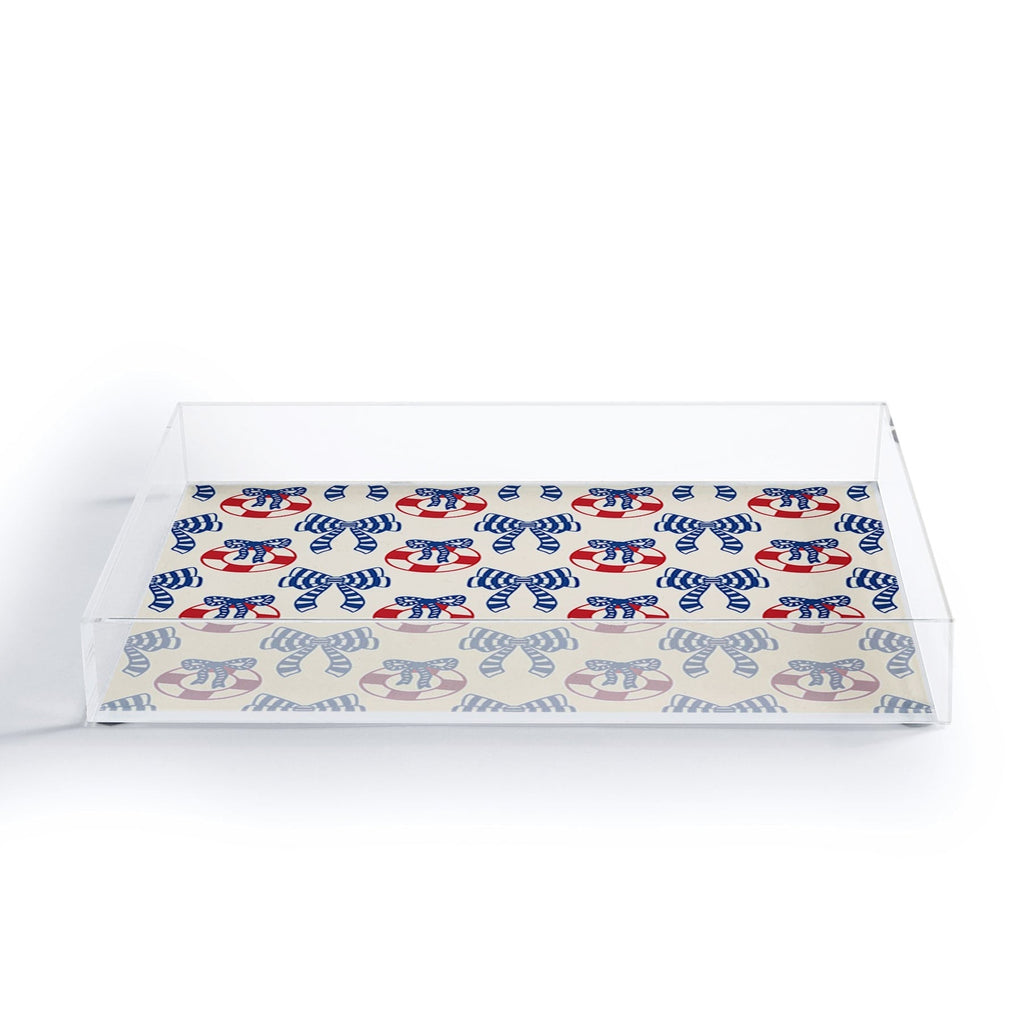 Design by Spark Nautical Christmas Bows Acrylic Tray