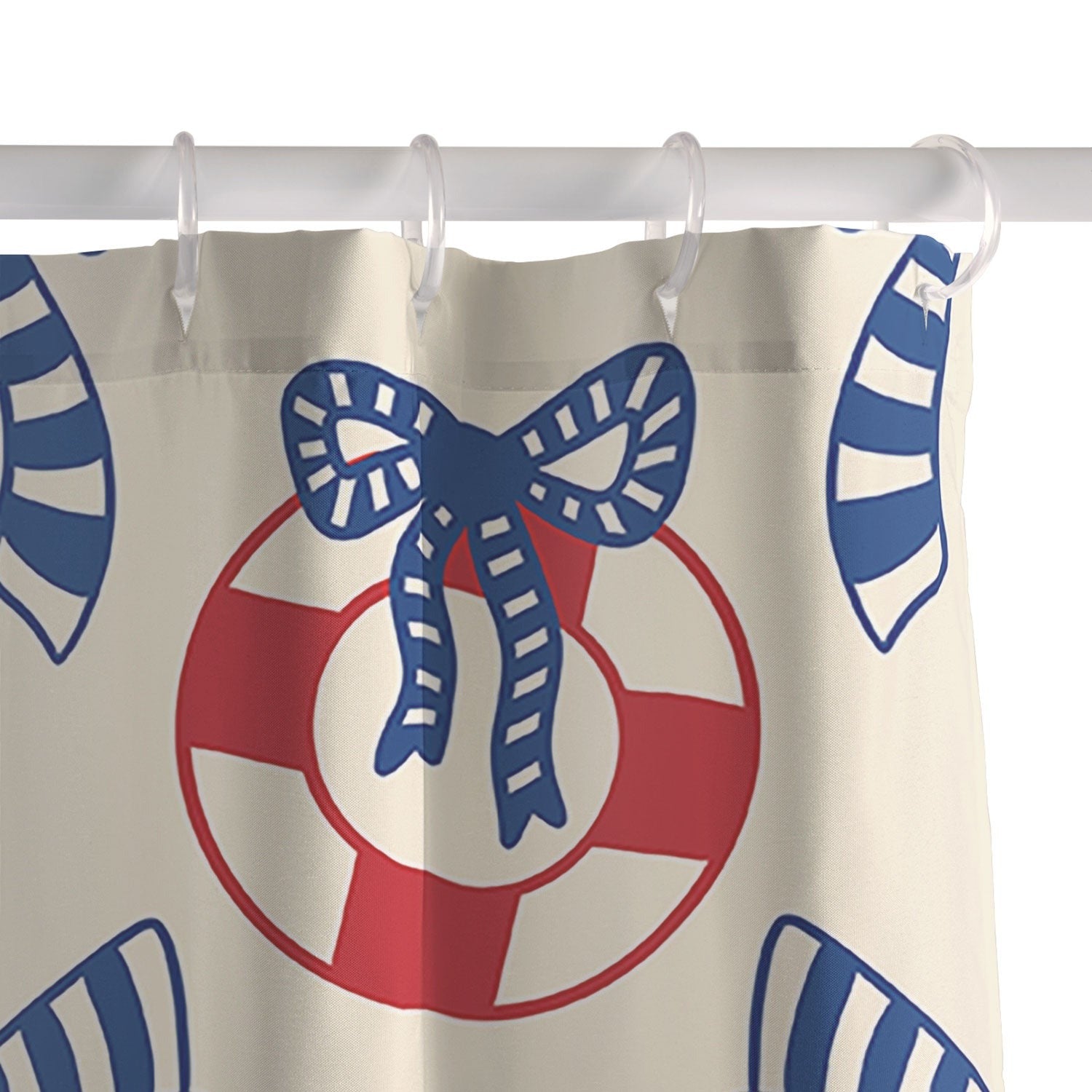 Design by Spark Nautical Christmas Bows Shower Curtain