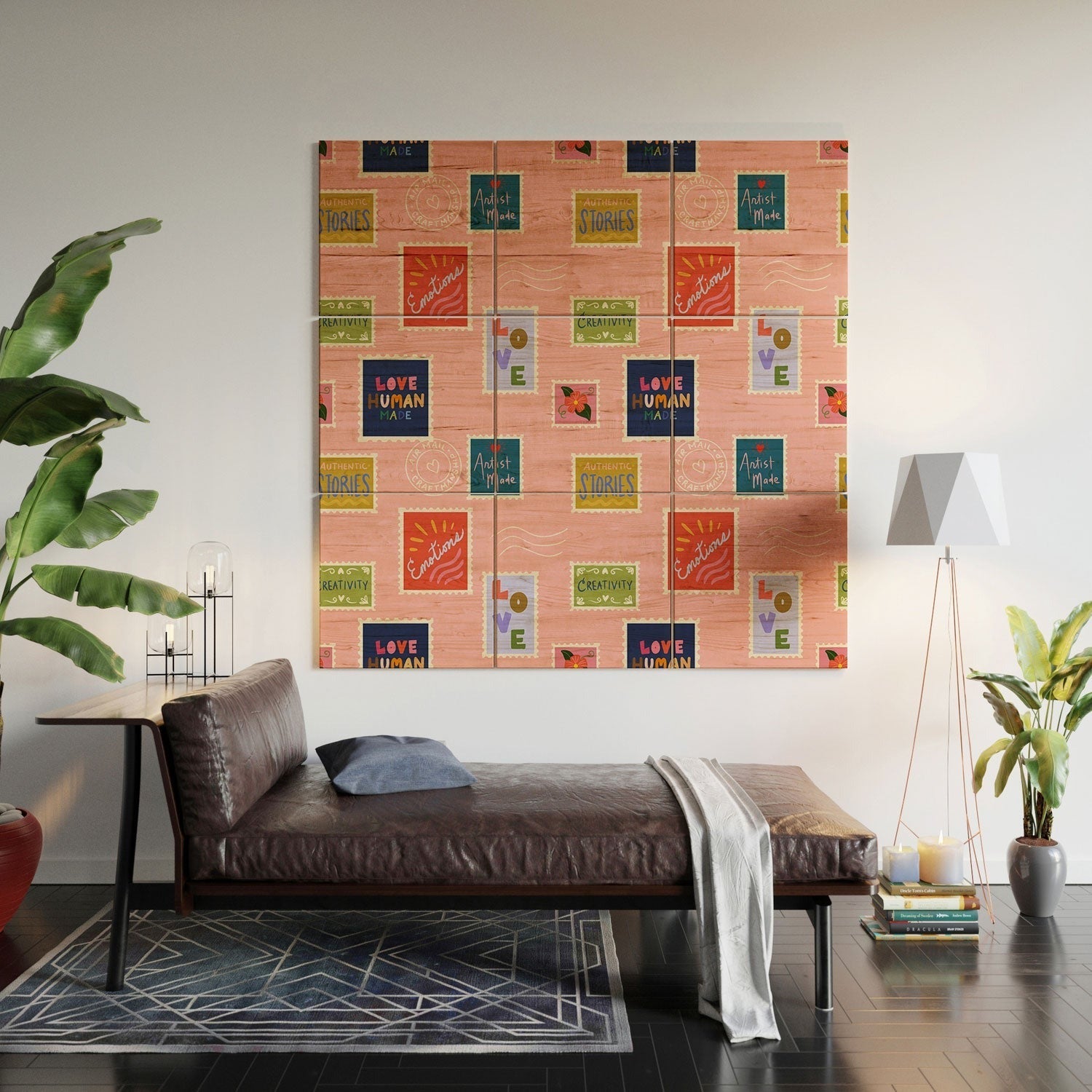 Design by Spark Love Human Made Stamps Wood Wall Mural