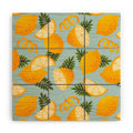 Jessica Molina Lemon Pattern on Sky Blue Wood Wall Mural