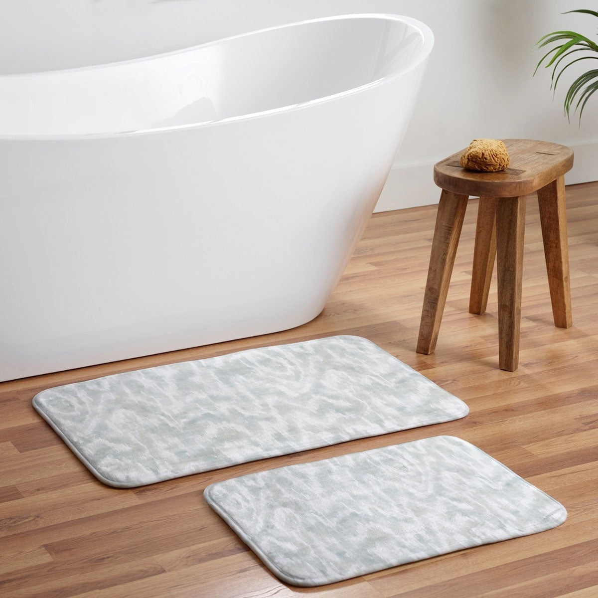 Jacqueline Maldonado Watercolor Wood Grain Memory Foam Bath Mat