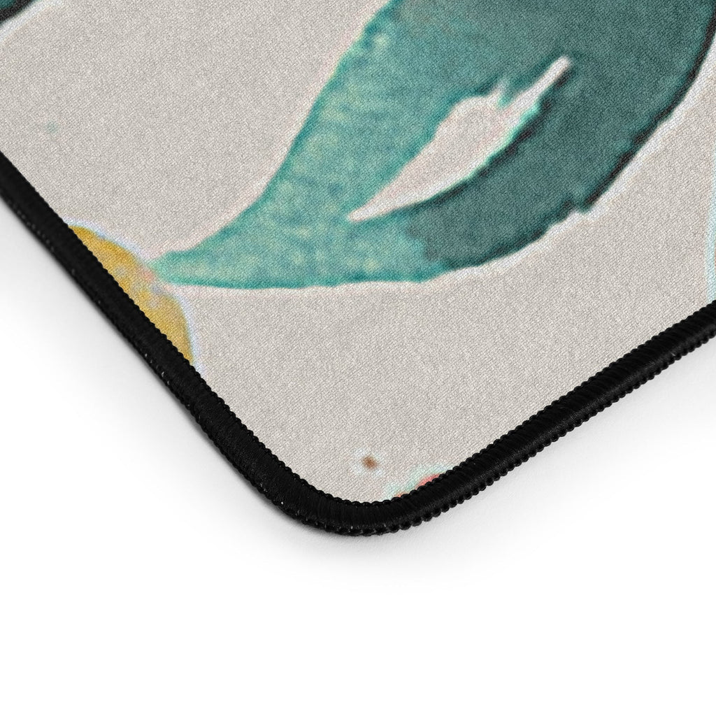 Ninola Design Botanic Retreat Tropical Whimsical Flowers Coral Green Desk Mat