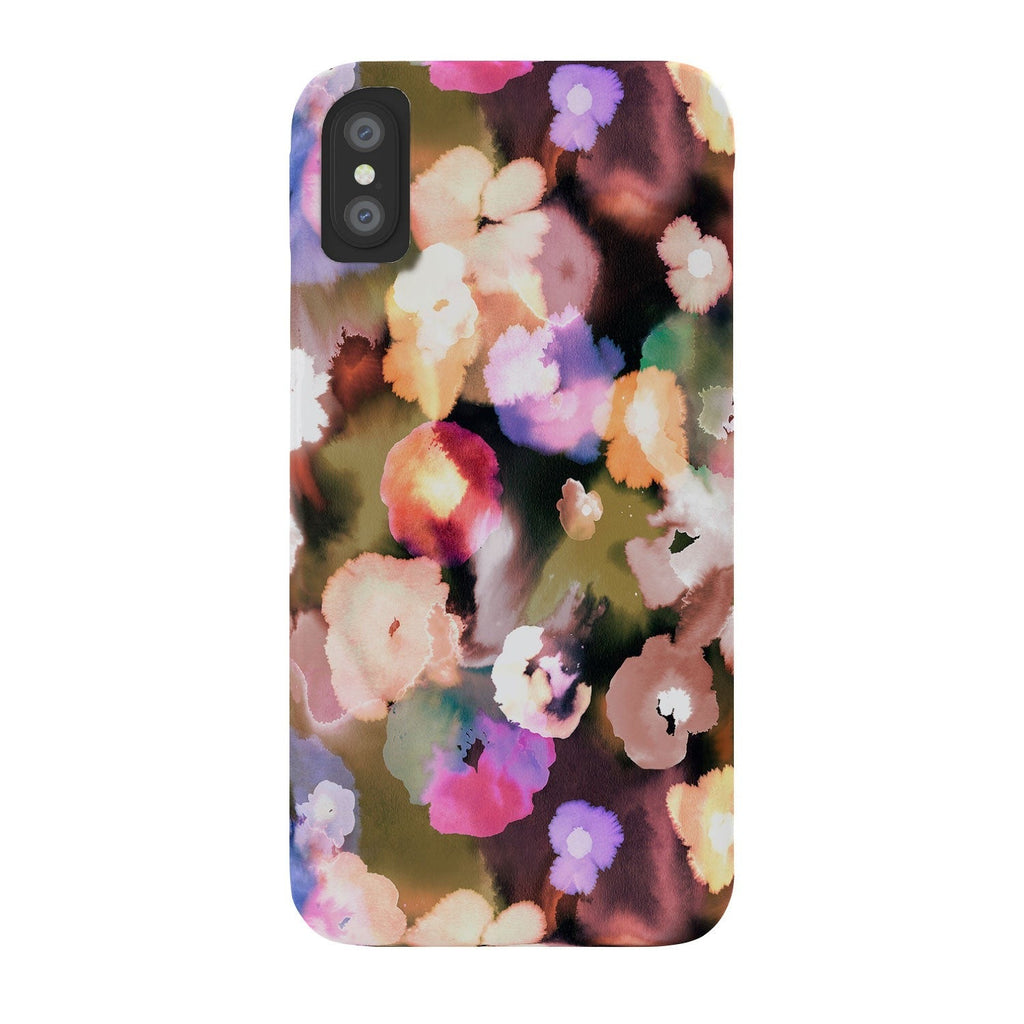 Ninola Design Botanic Retreat Ombre Abstract Watercolor Flowers Pink gold Phone Case