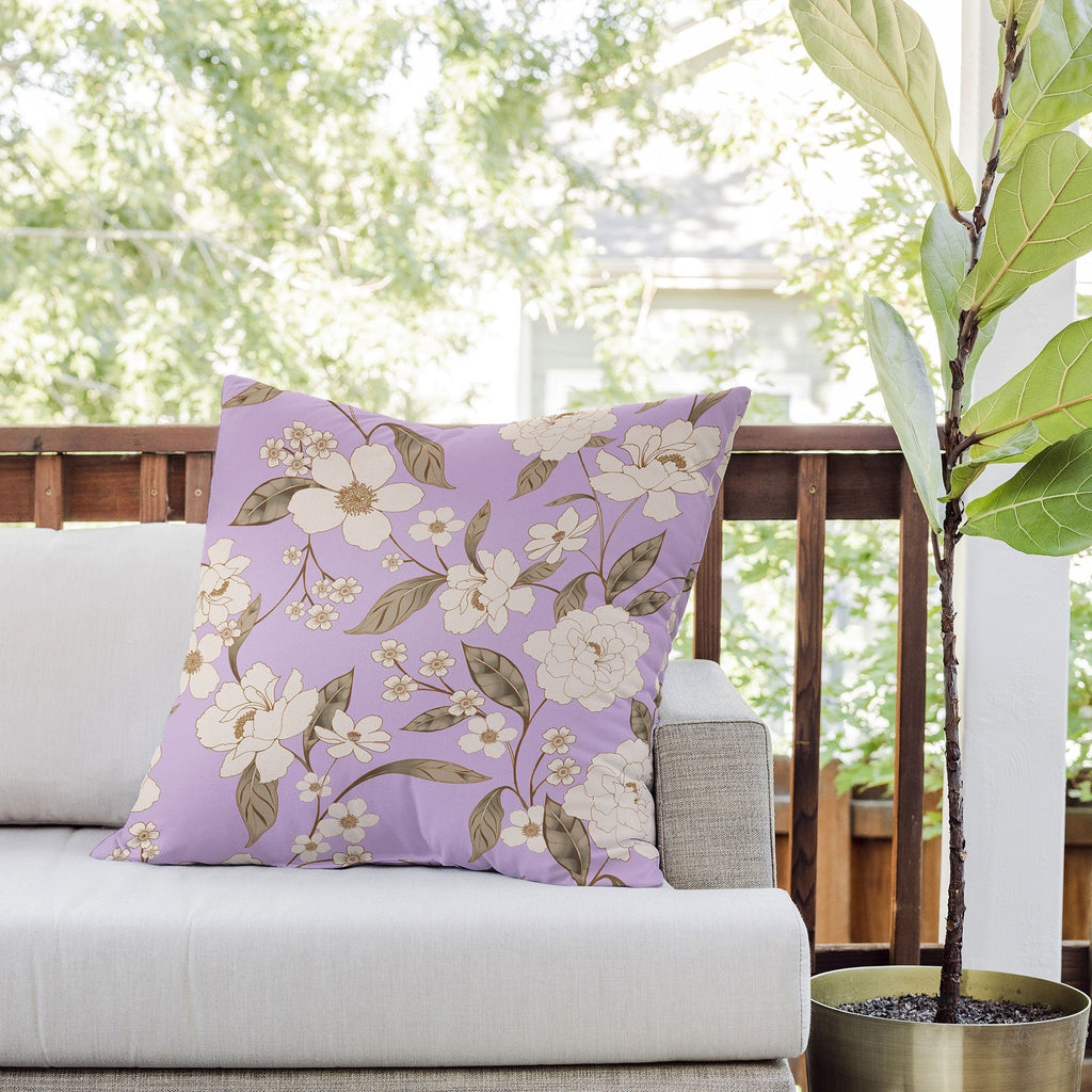 Gabriela Fuente Roberta lilac Outdoor Throw Pillow