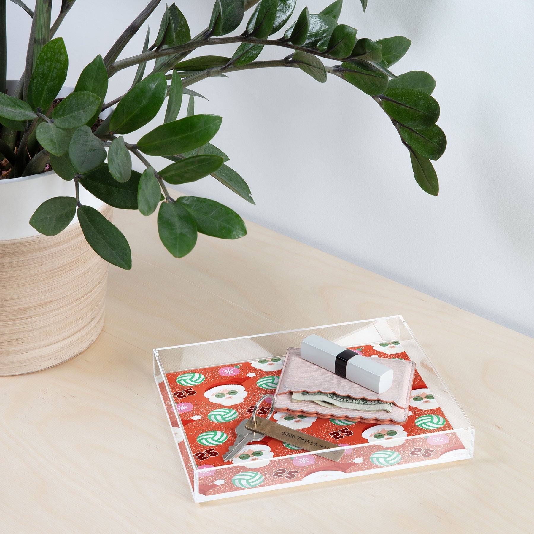 Design by Spark Sporty Volleyball Santa Acrylic Tray