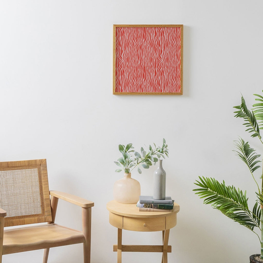 Avenie BR Red Zebra Stripe Framed Wall Art