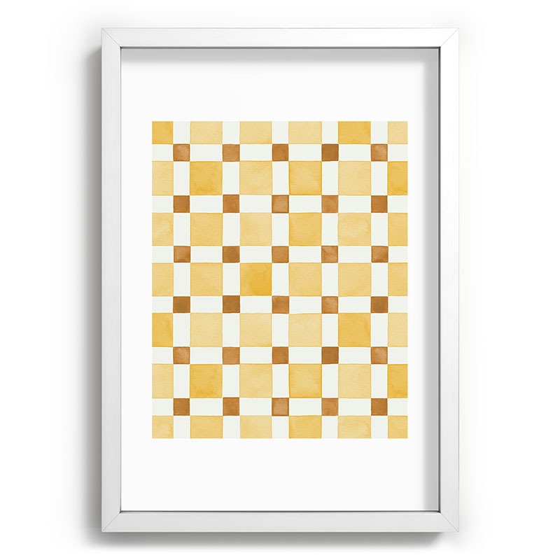 Ninola Design Everyday Artifact Checker Mosaic Tiles Geometry Yellow Recessed Framing Rectangle