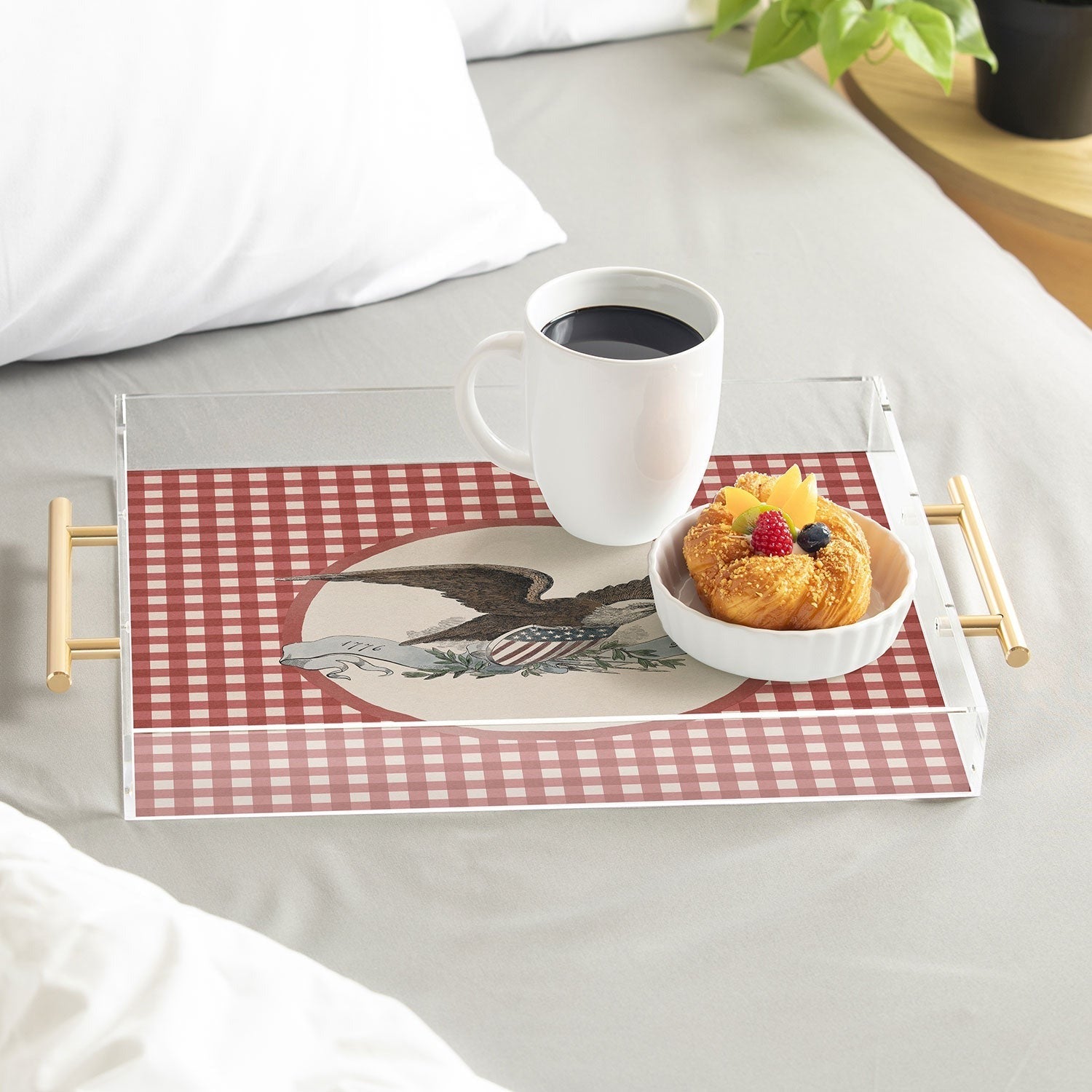DENY Designs Gingham Eagle Acrylic Tray