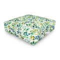 Ninola Design Botanic Retreat Loose Botanical Leaves Watercolor Green Outdoor Floor Cushion