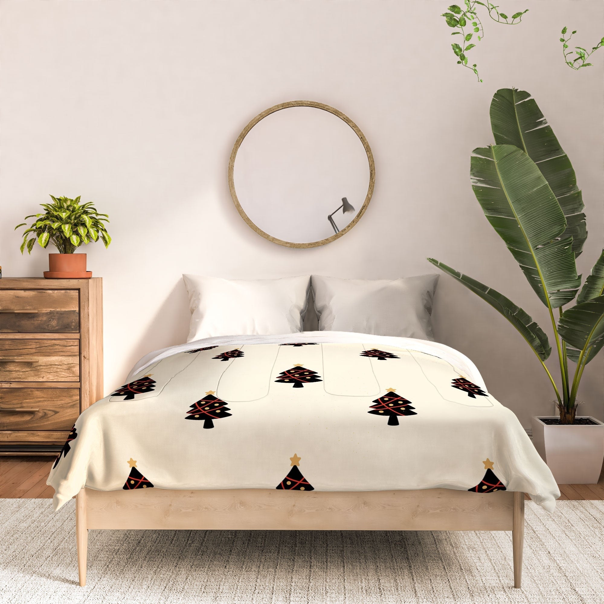 Design by Spark Black And Gold Christmas Tree Comforter