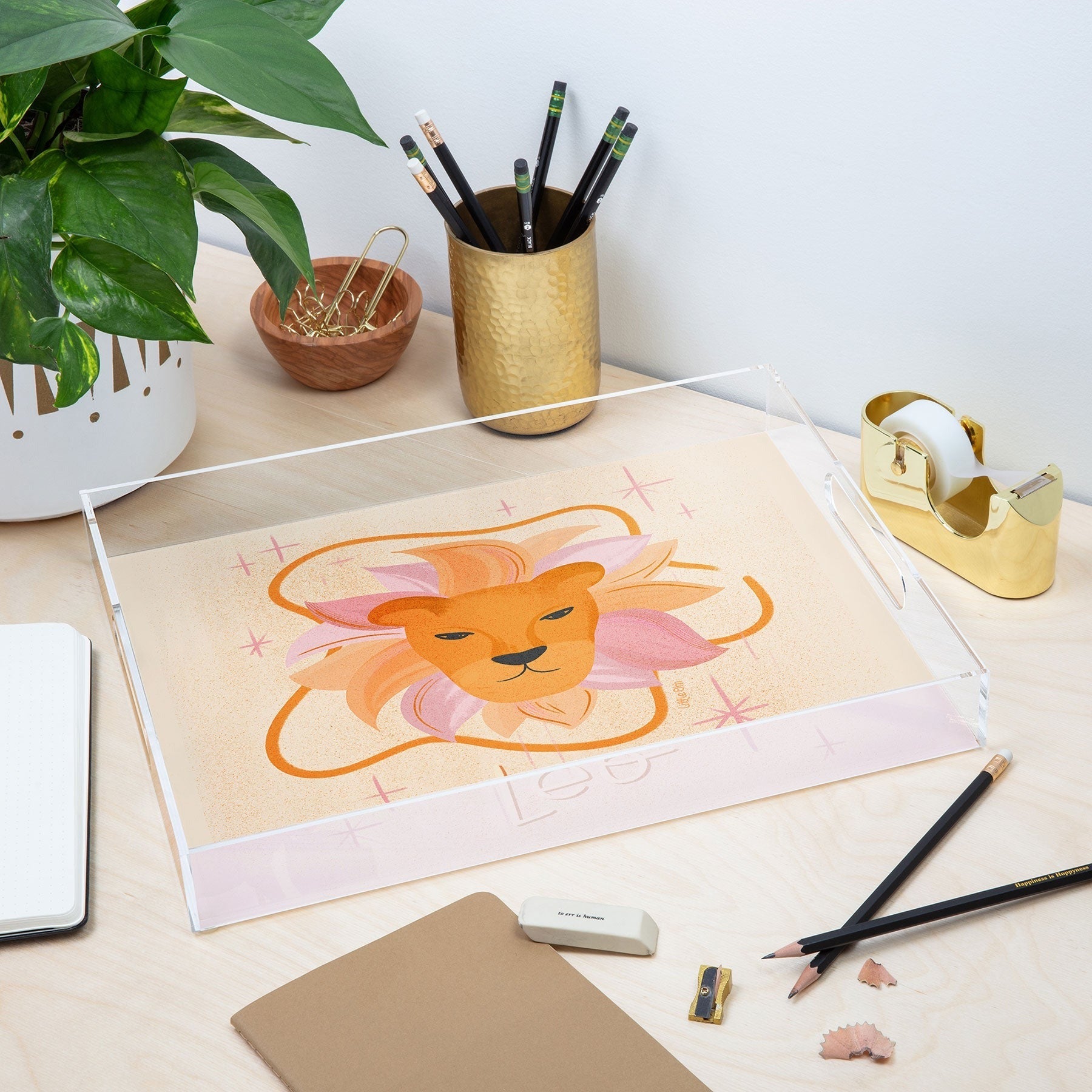 Little Om Zodiac Signs Leo Acrylic Tray