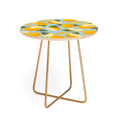 Jessica Molina Lemon Pattern on Sky Blue Round Side Table