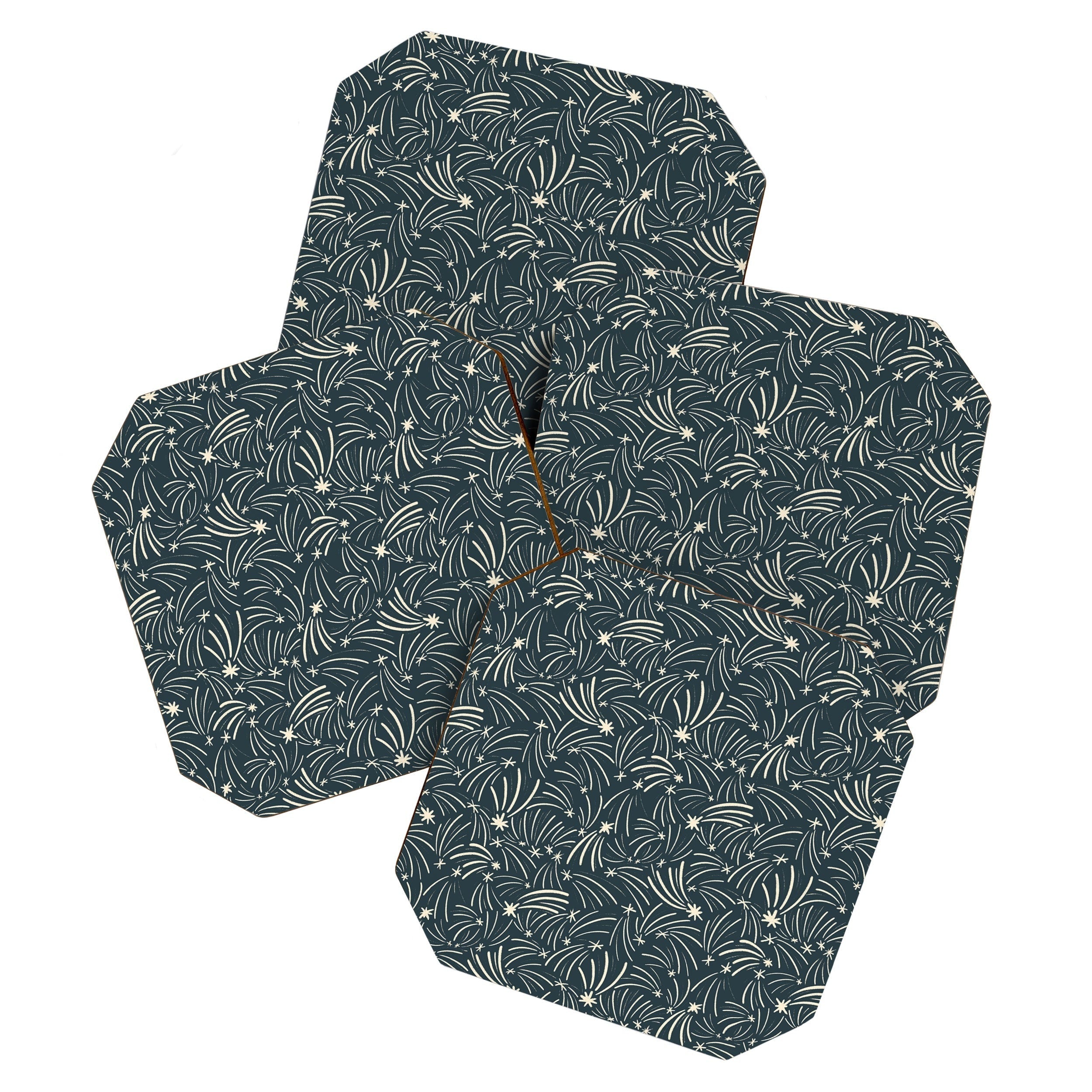 Little Om Pattern Shooting Stars blue Coaster Set