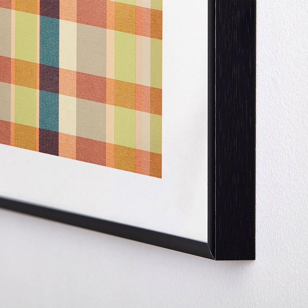 Marta Barragan Camarasa Retro Picnic Plaid Warm Tones Metal Framed Art Print