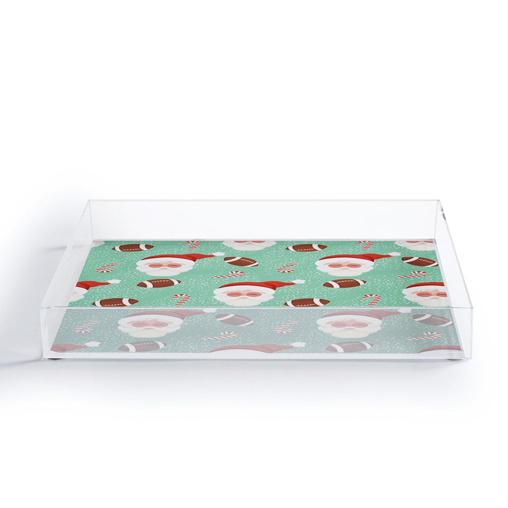 Design by Spark Sporty Football Santa Holiday Acrylic Tray