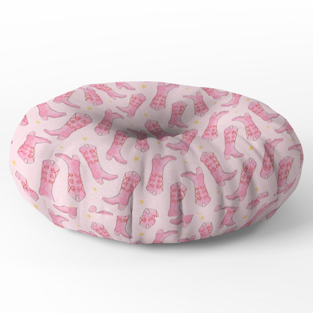 Love_Ryming Stars and Boots Floor Pillow Round