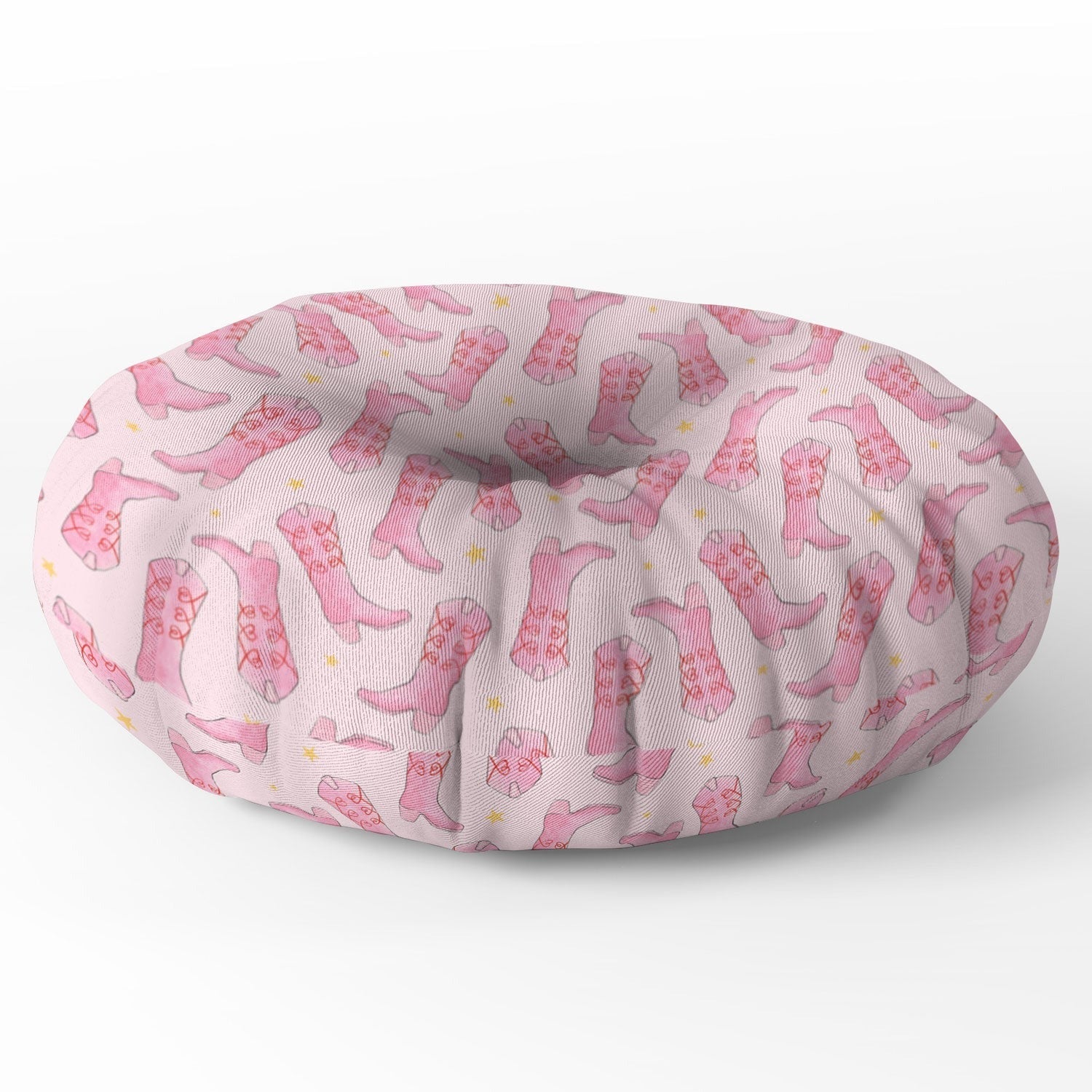 Love_Ryming Stars and Boots Floor Pillow Round