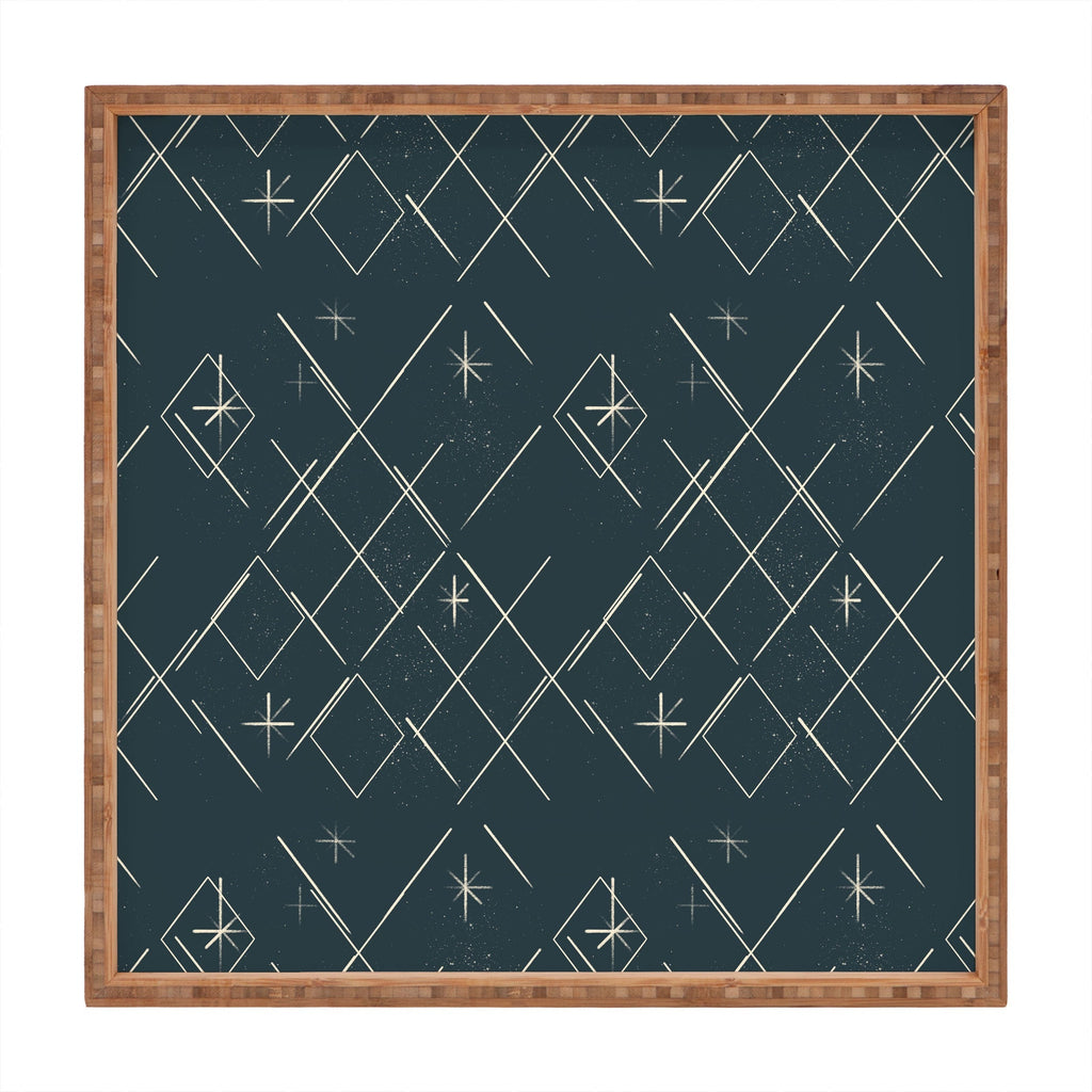 Little Om Starry Web navy Square Tray