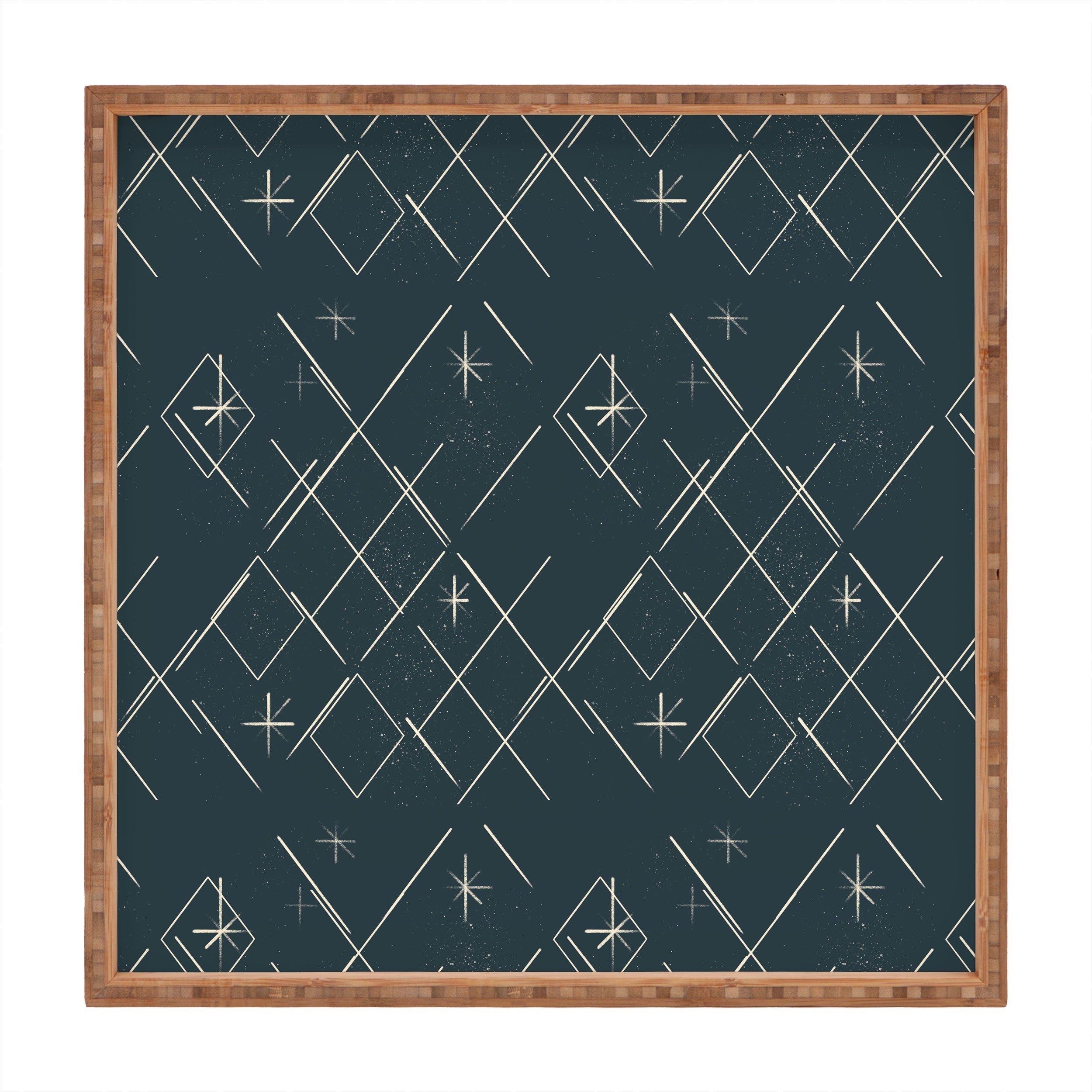 Little Om Starry Web navy Square Tray