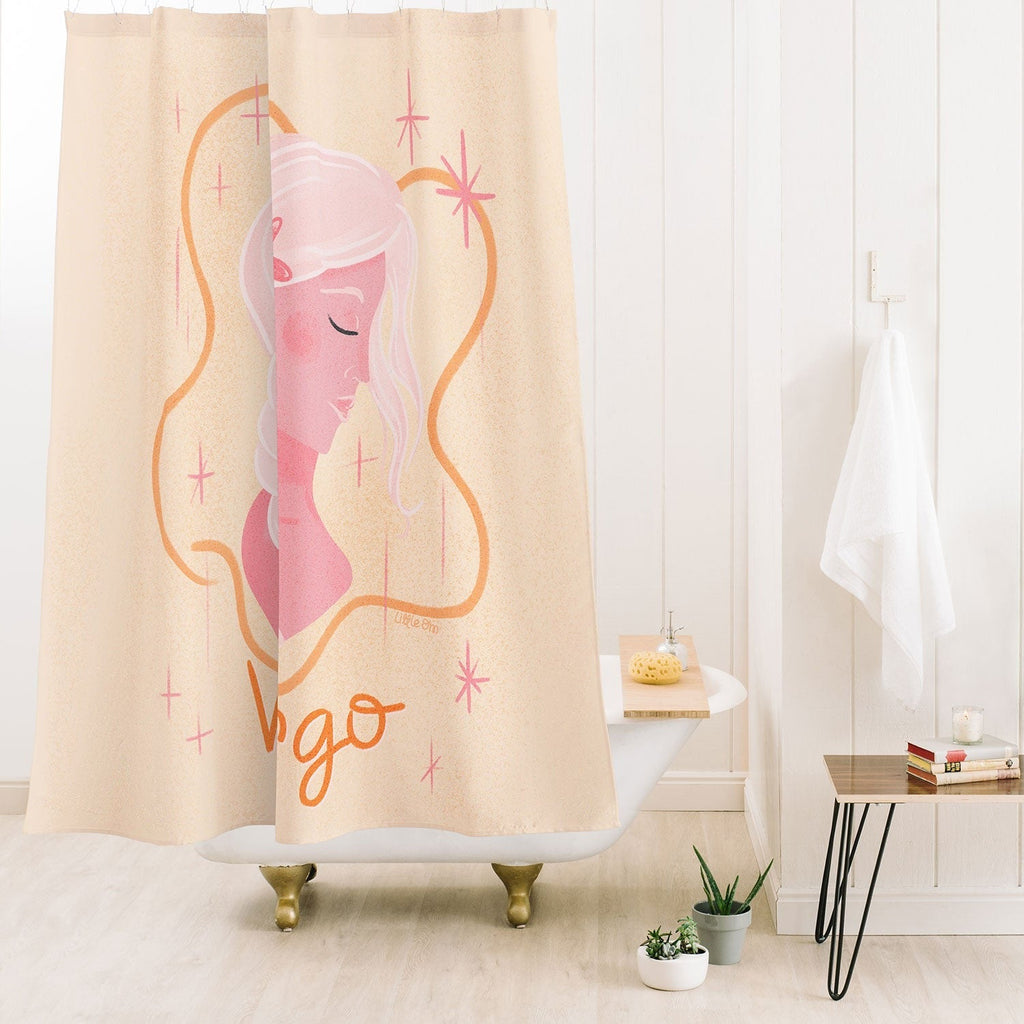 Little Om Zodiac Sign Virgo Shower Curtain