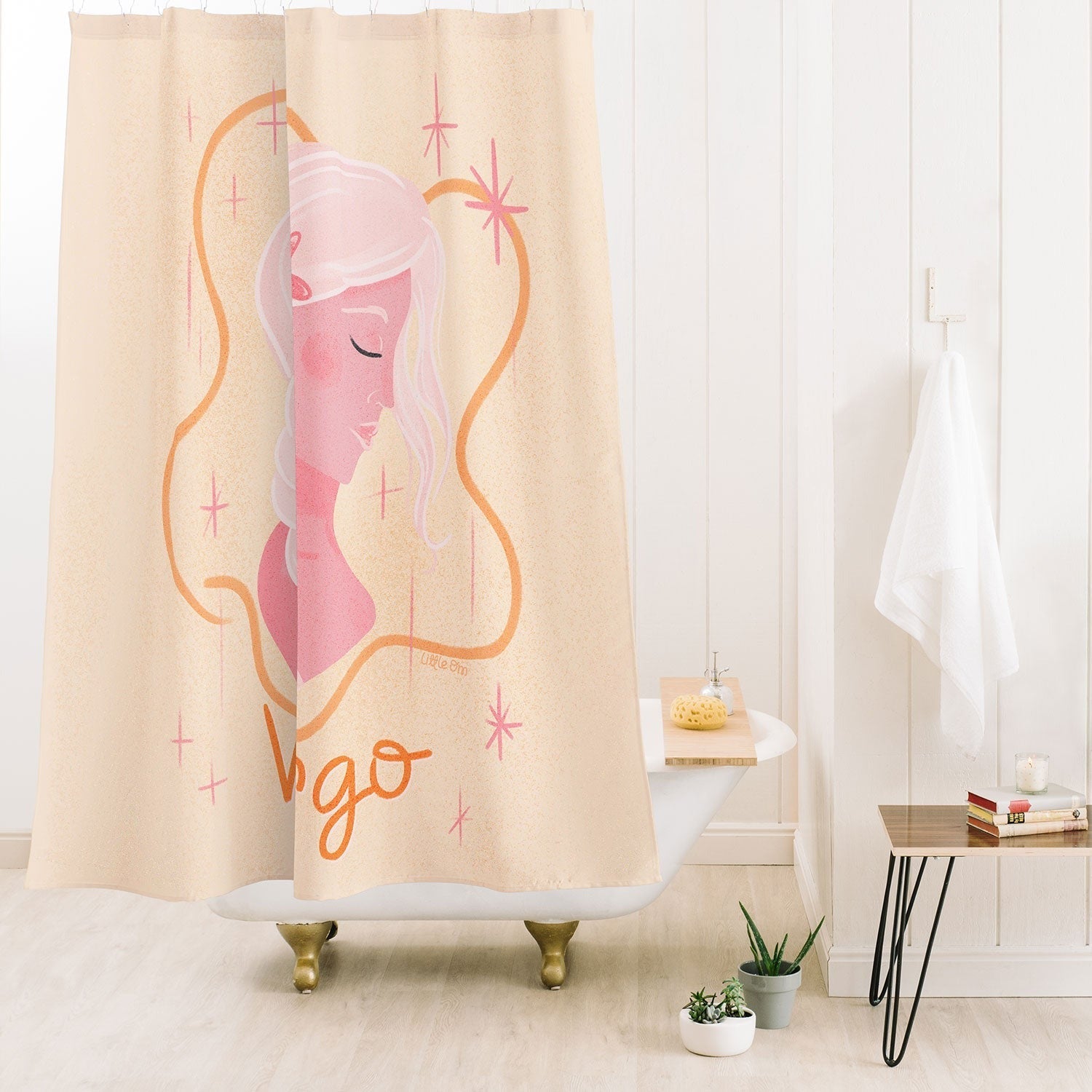 Little Om Zodiac Sign Virgo Shower Curtain