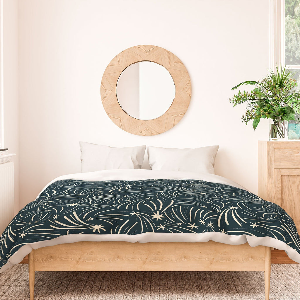 Little Om Pattern Shooting Stars blue Duvet Cover