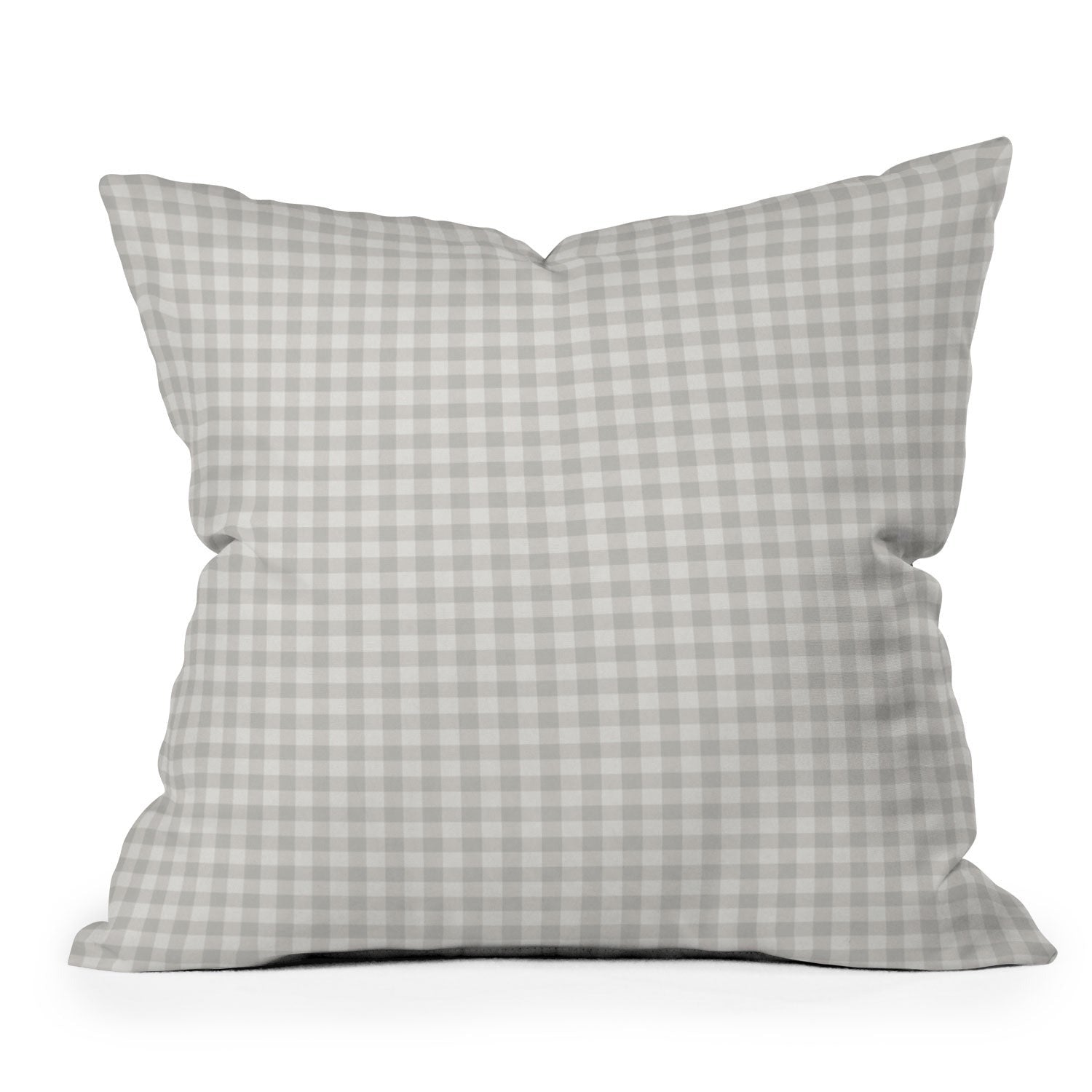 Colour Poems Gingham Plaid Pattern Cloud White Outdoor Throw Pillow