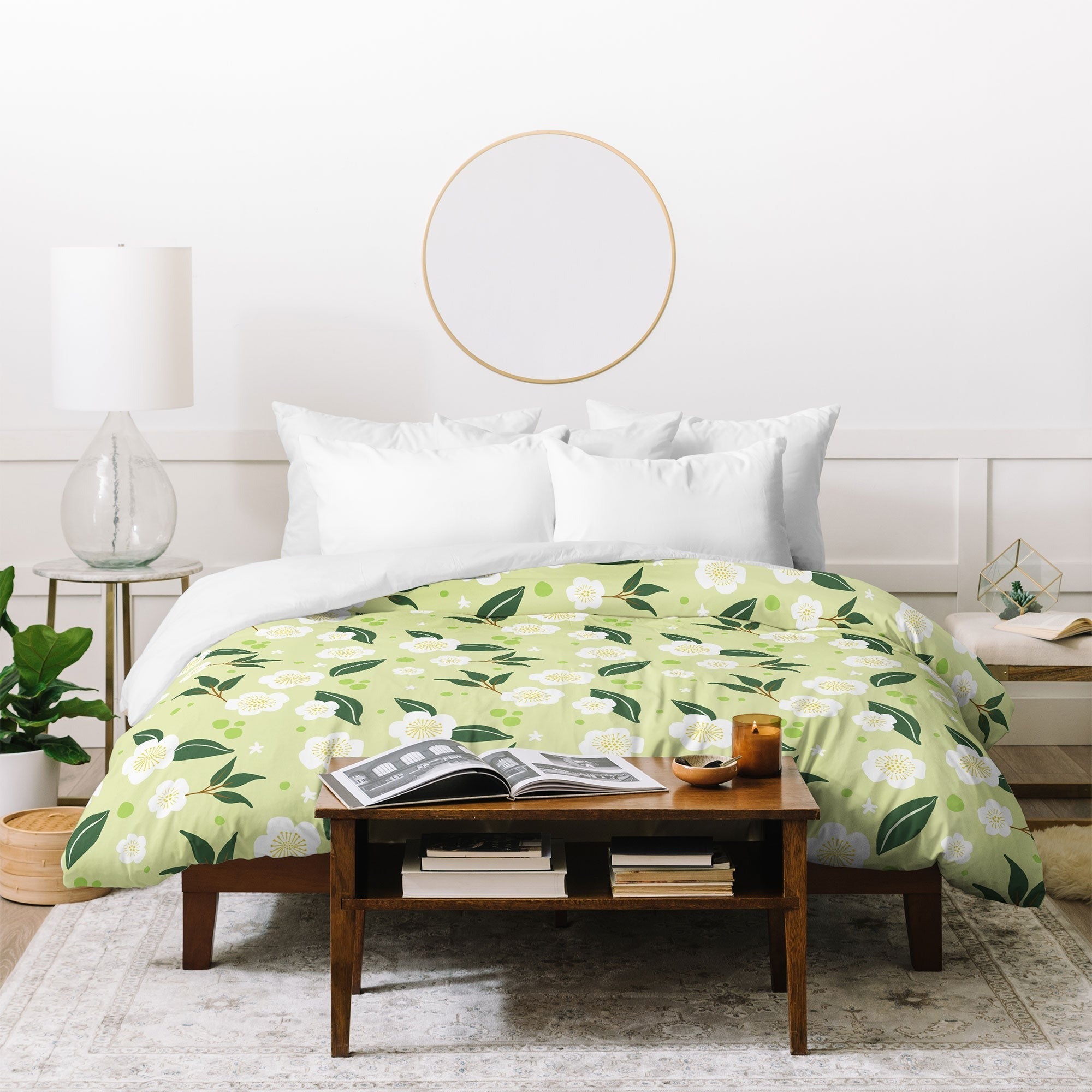 Design by Spark Matcha Tea Florals Duvet Cover