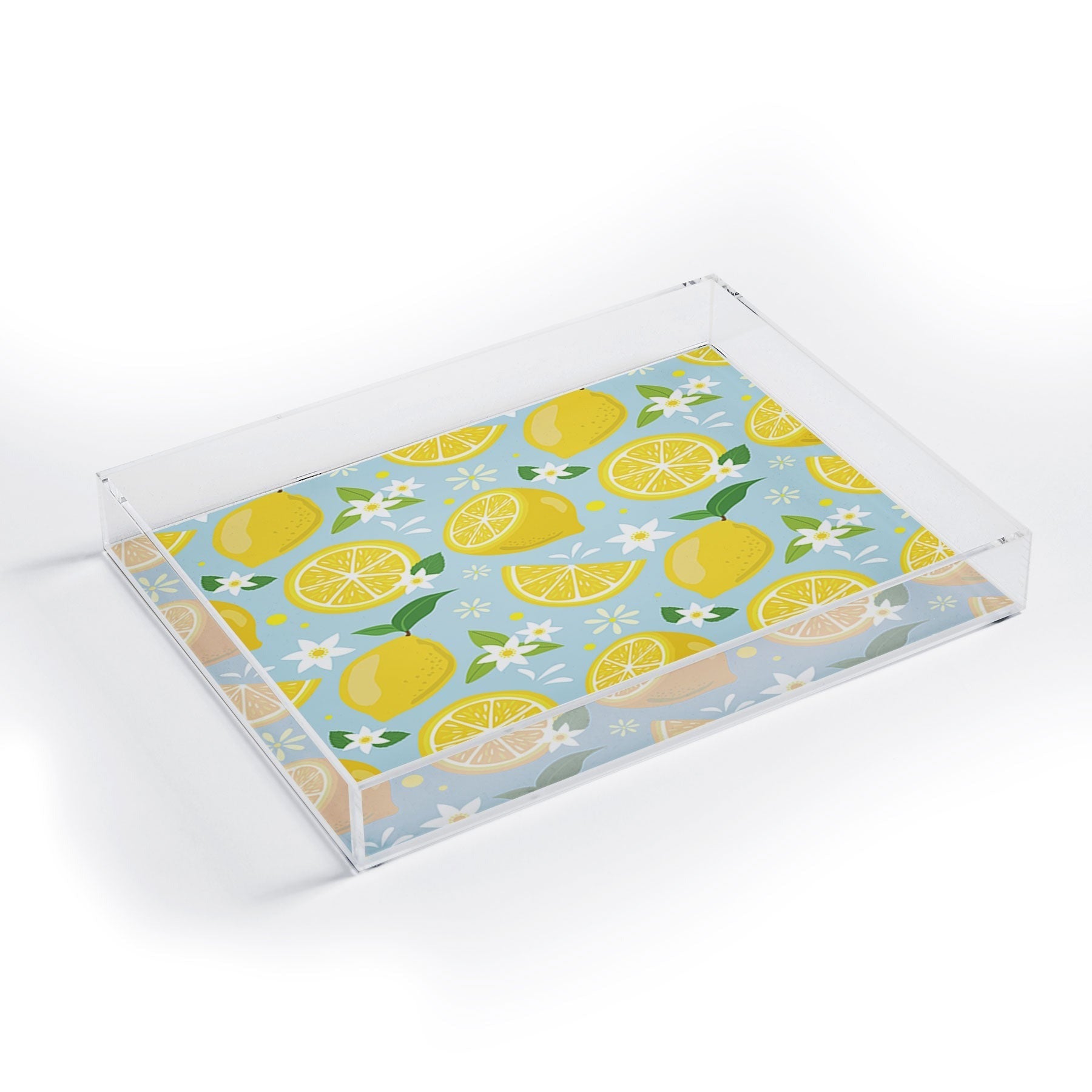 Design by Spark Lemony Fresh Florals Acrylic Tray