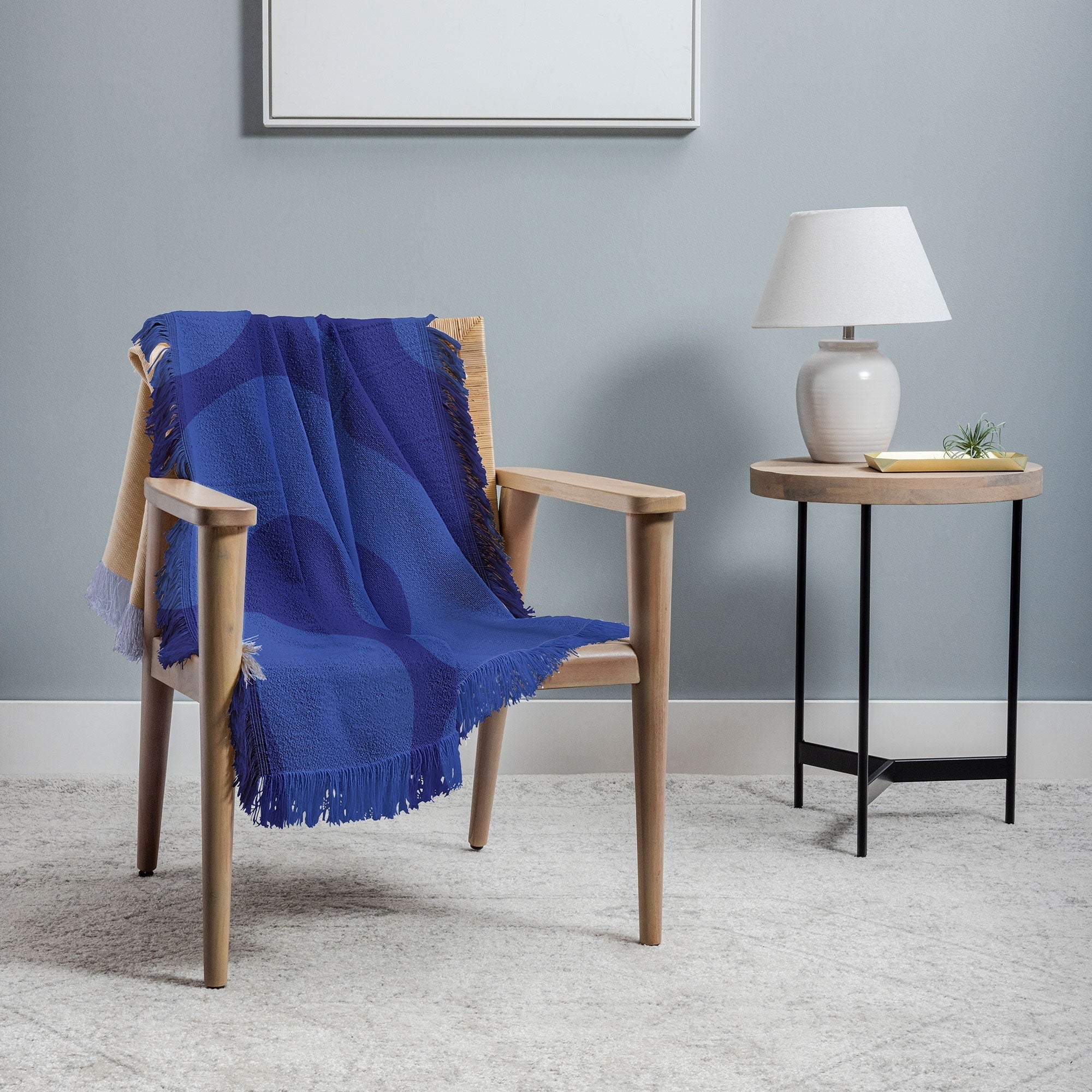 Camilla Foss Blue Pebble Throw Blanket