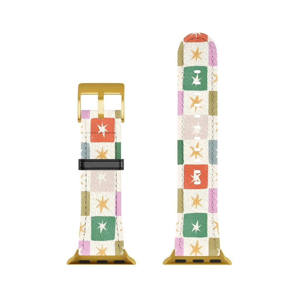 LouBruzzoni Retro Star Block Pattern Apple Watch Band