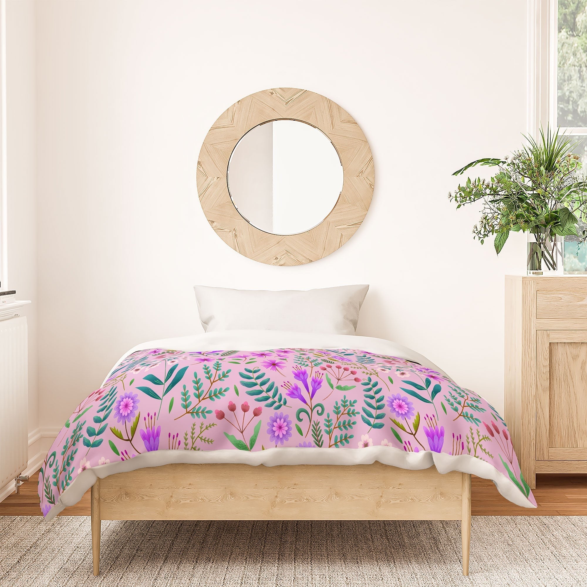 Pimlada Phuapradit Ditsy Purple Floral Half Drop Duvet Cover