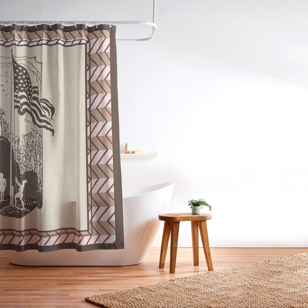 DENY Designs Flag Raisers Striped Square Shower Curtain