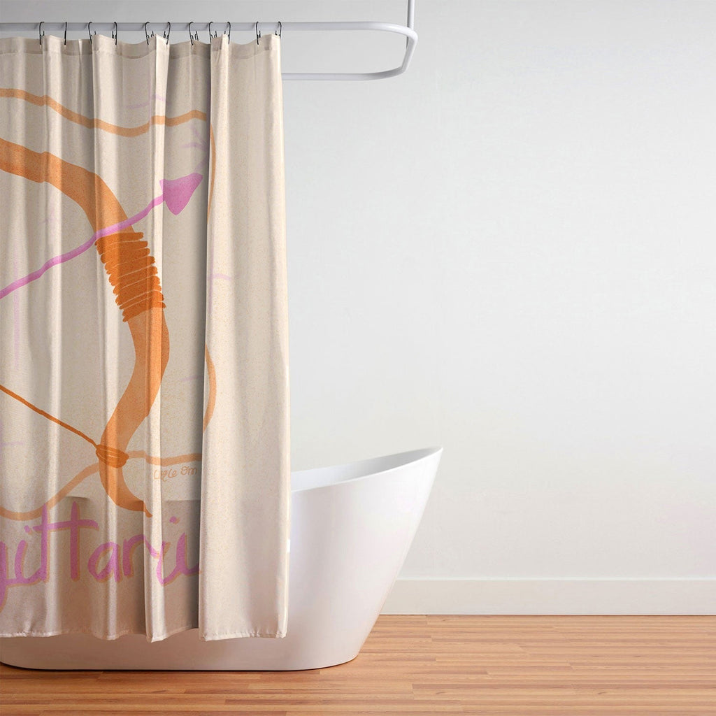 Little Om Zodiac Sign Sagittarius Shower Curtain