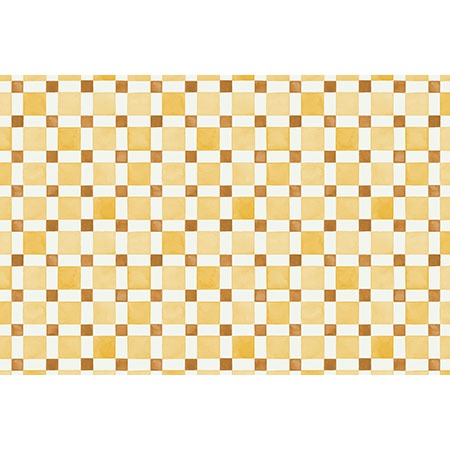 Ninola Design Everyday Artifact Checker Mosaic Tiles Geometry Yellow Wall Mural